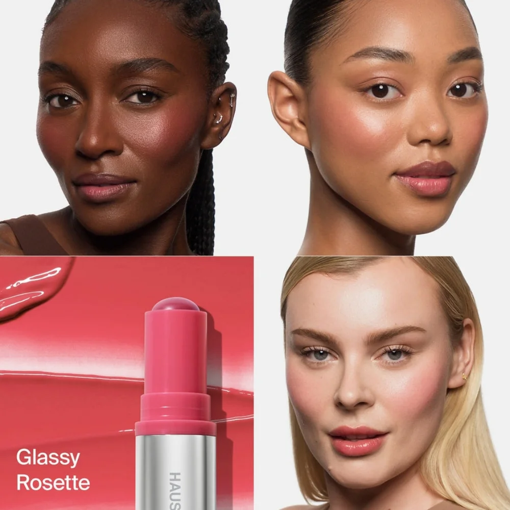 🔴 HAUS LABS Color Fuse Glassy Blush Balm - Rosette
